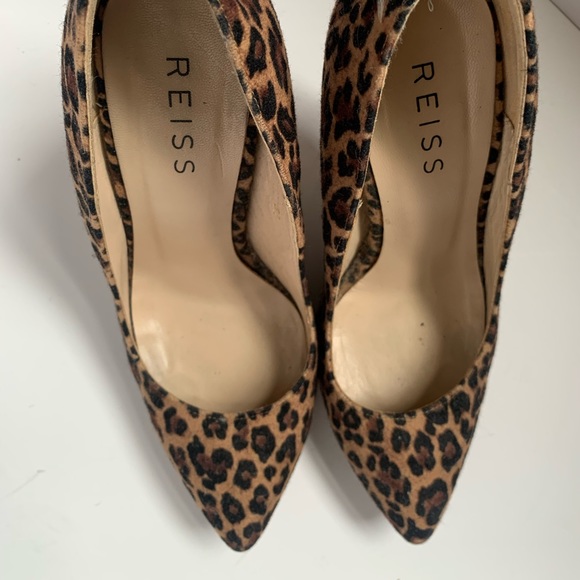REISS Gold Heel Leopard Pumps - Picture 3 of 7